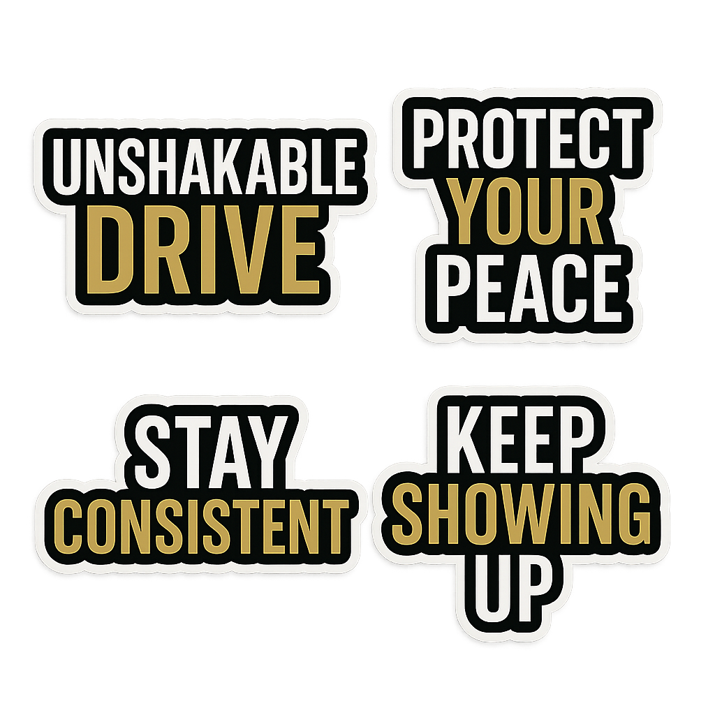 Unshakable Drive™ 4-Pack Motivational Stickers